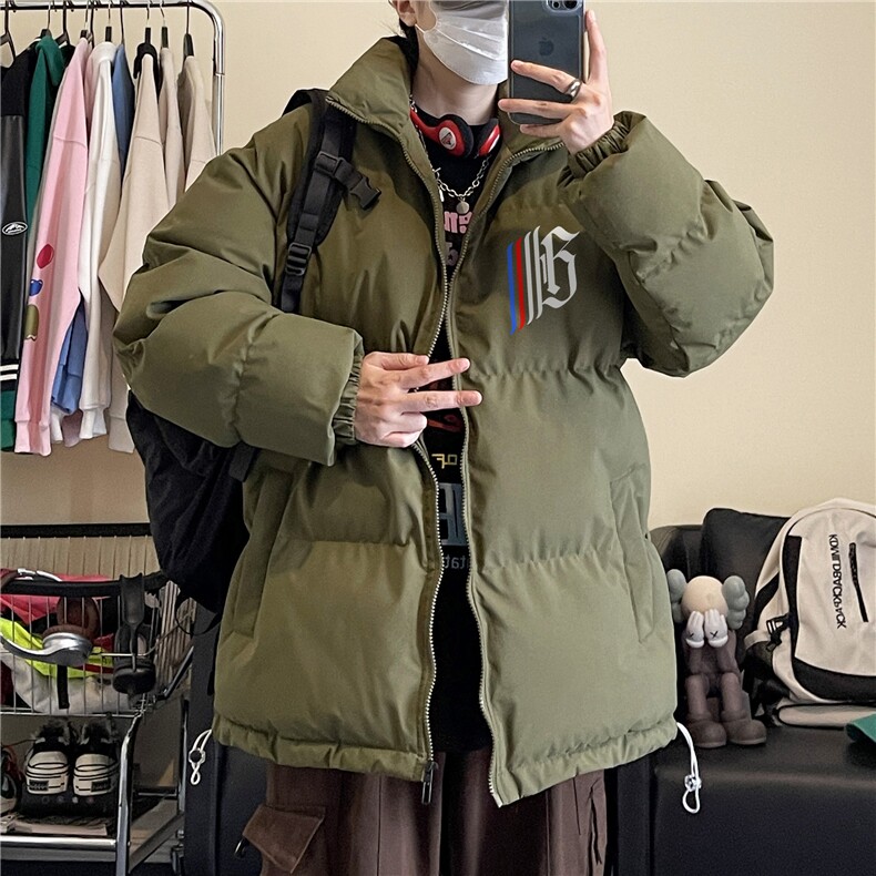 冬季新款美式潮流字母印花宽松百搭休闲棉服MY23414特批70控118,男装棉衣,星座605(原A050)