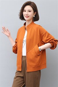 2022年秋季新款韩版立领短外套女士短款拉链开衫修身显瘦女图片
