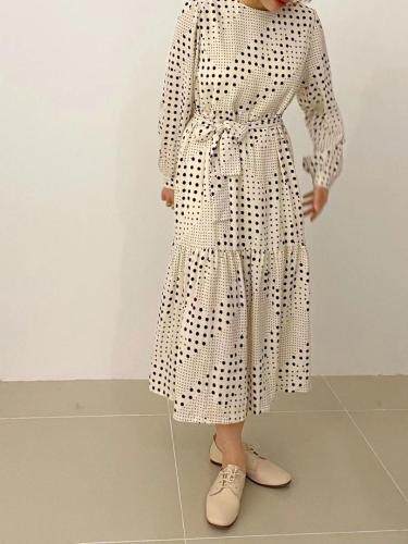 春天的版-超宽松波点连衣裙，女装连衣裙，LUCY