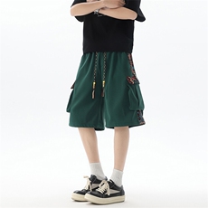 8XL-M民族风拼接工装短裤男夏季新款风中式五分裤子DK26003p45，男装休闲裤，电商B312