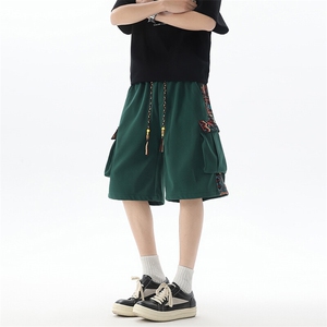 8XL-M民族风拼接工装短裤男夏季新款风中式五分裤子DK26003p45图片