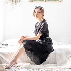 个性时尚连衣裙2021年潮流简约夏季长袖显瘦修身百搭，女装连衣裙，依恋蒂丝