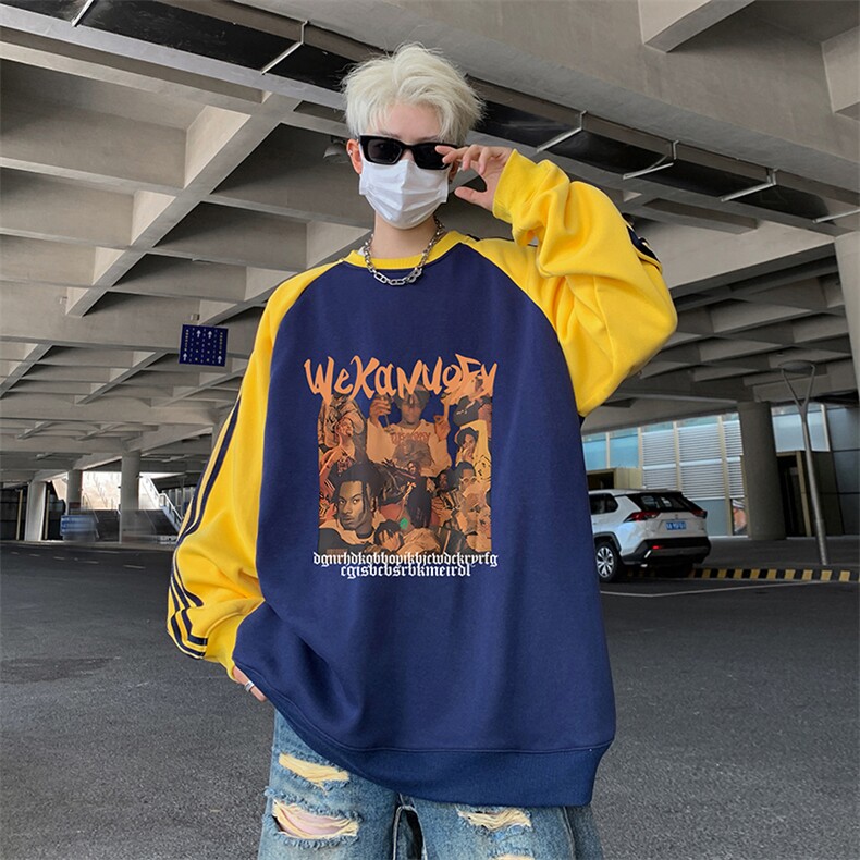 抖音得物供货 提供视频 秋冬重磅美式宽松织带圆领卫衣0727图片