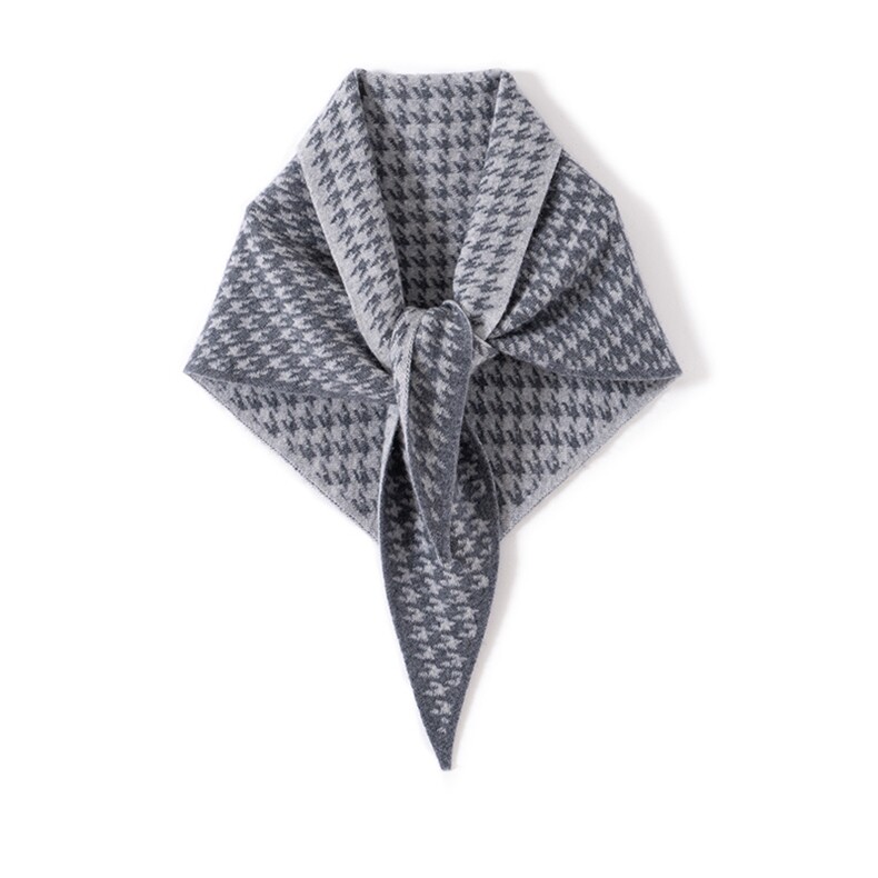 2025千鸟格三角巾百搭时尚,饰品围巾,蒙娇羊绒