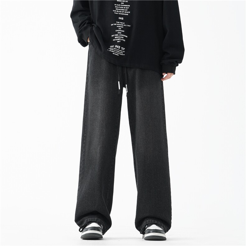 港风秋季新款潮流星空纹百搭宽松牛仔裤B315-K24215-特p40控78,男装牛仔裤,电商B315