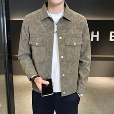 秋季皮衣外套男2025新款潮流帅气机车水洗皮夹克A313-1805-P145，男装皮衣，电商A313