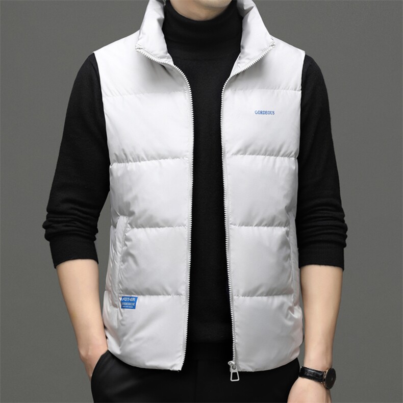 2024新款柔软保暖宽松80鸭绒防寒服外套立领羽绒服马甲保暖男装,男装羽绒服,钱塘6003（原4033）