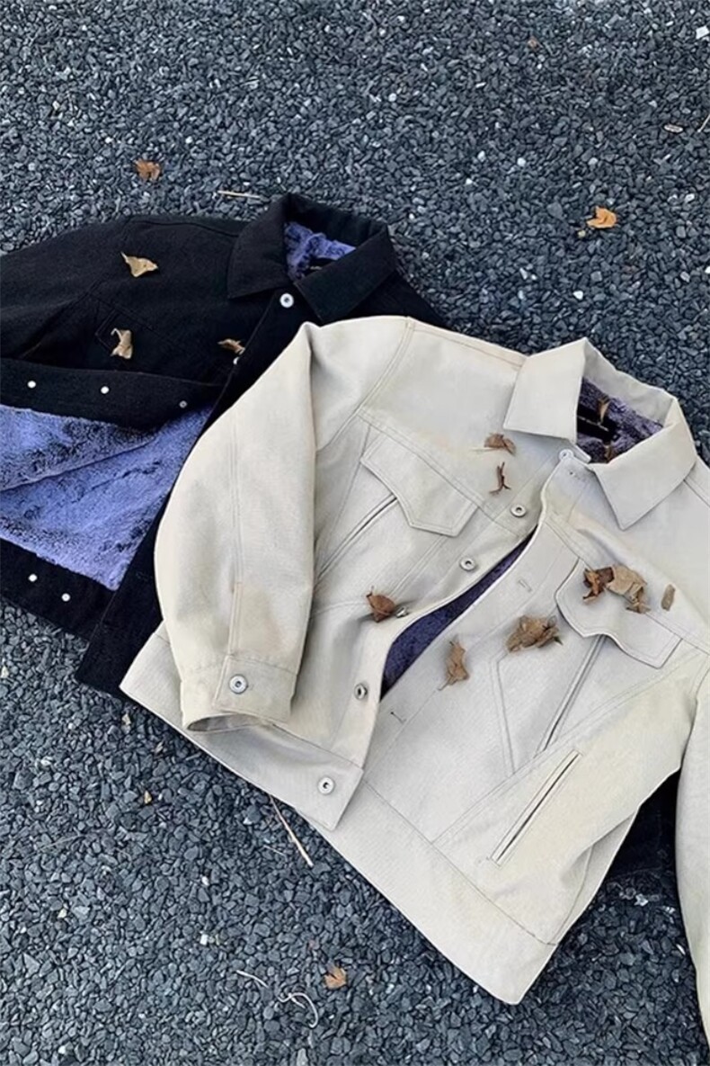 (非揭阳货)水洗帆布加绒军布仿兔毛夹克棉服男XZ514-2-MY34-P100,男装夹克,星座514-2(原B239)