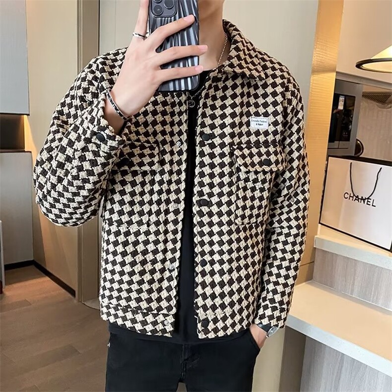 休闲夹克男士韩版潮流痞帅男装上衣潮牌秋装外穿翻领外套JK783,男装夹克,星座1116A-2（原606A-1）