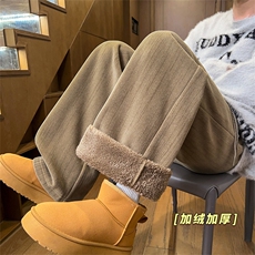 韩版阔腿裤女冬季新款加绒保暖通勤运动卫裤5D2122-TP3569，男装休闲裤，电商A102