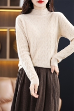 自带领羊毛衫半高领打底衫女2024新款内搭，女装羊毛衫，郡淞羊绒