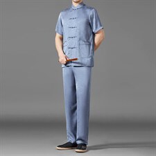 中老年男棉麻短袖中式唐装男风夏季亚麻套装MJ7225-P105，男装民族服装，星座1105-3