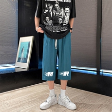 冰丝七分裤男大码速干短裤男五分裤车景风格QK72312-P25，男装休闲裤，电商A040
