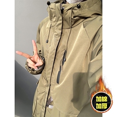 现货5W件冬季三防美式boxy解构连帽雪山冲锋衣棉衣男女棉服厚外套，男装夹克，电商A486