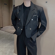 秋季高级感拉链短款西装外套男网红韩版痞帅西服XZ061-P120控145，男装西服套装，电商B267