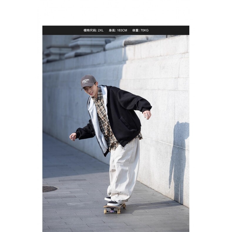 网络图现货美式复古潮牌连帽卫衣宽松重磅硬挺开衫JY133-P52,男装卫衣,星座715-7