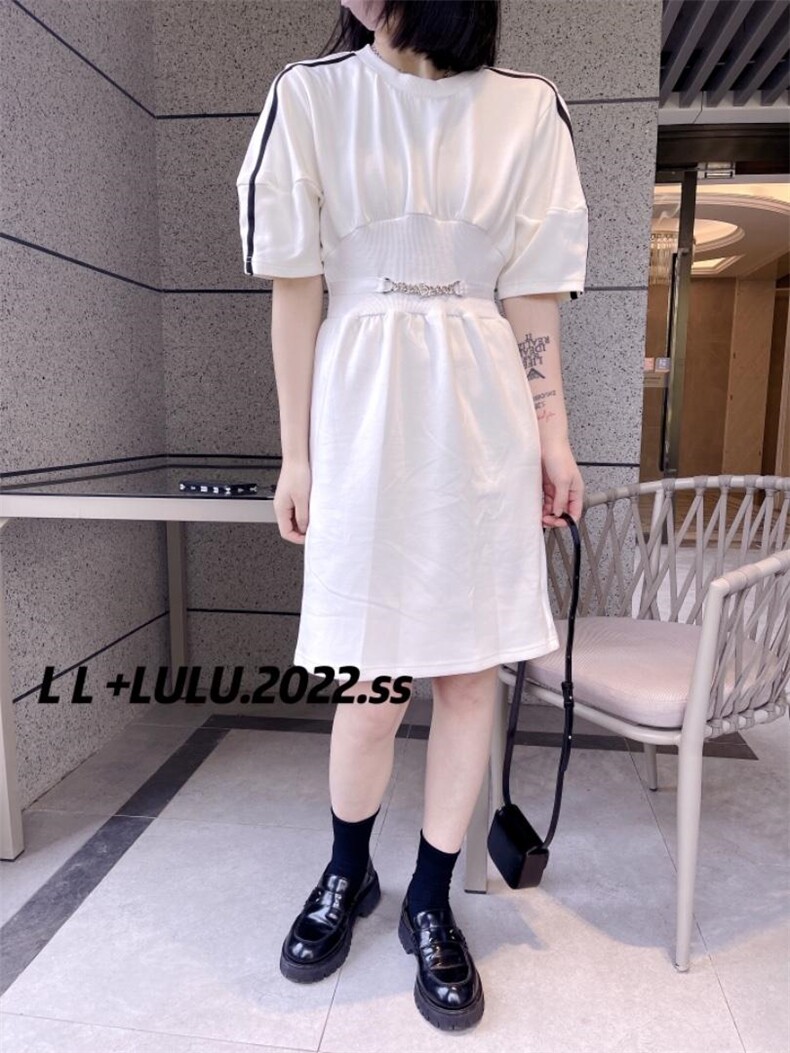 腰链条连衣裙，女装连衣裙，LL+