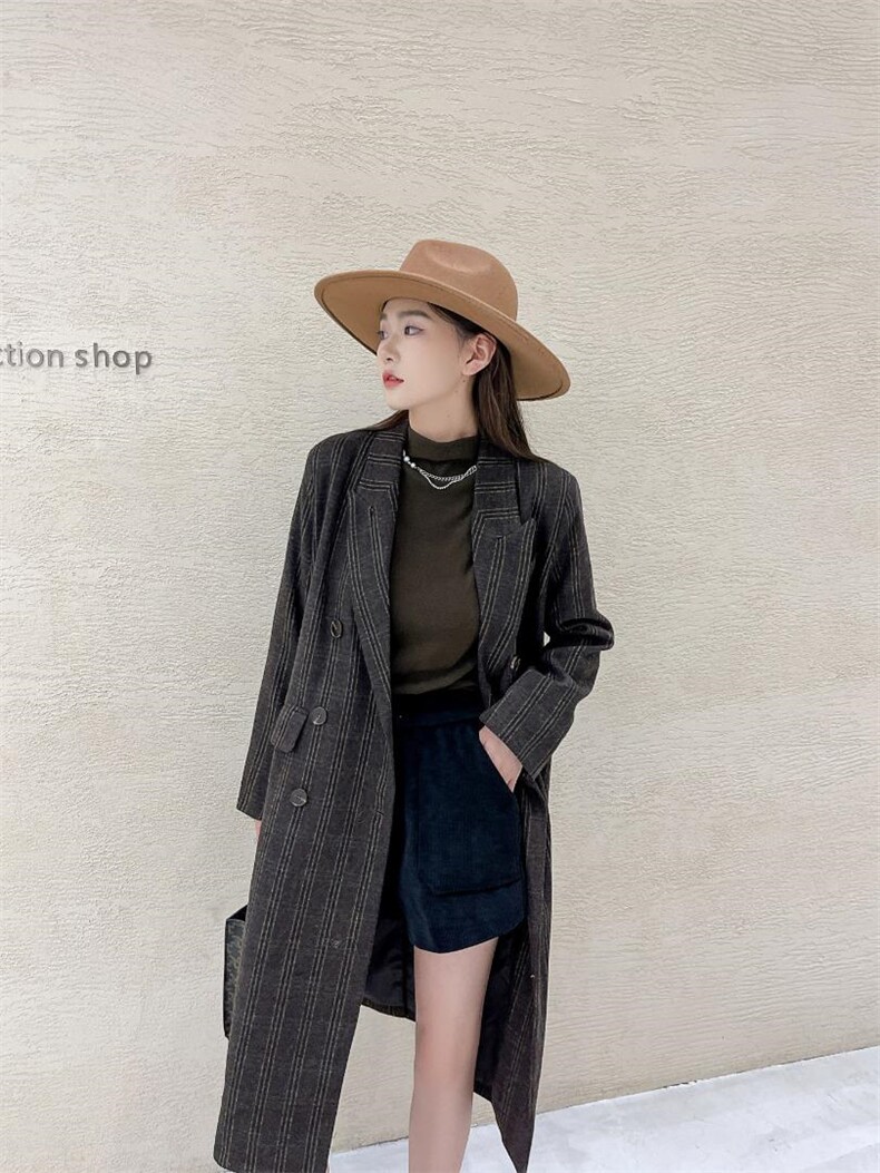 长款格纹毛呢大衣，其它，Balance Studio