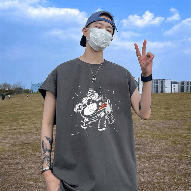 量大优供视频得物直播品质230克夏季纯棉背心无袖T恤WB196,男装背心/马甲,电商A486