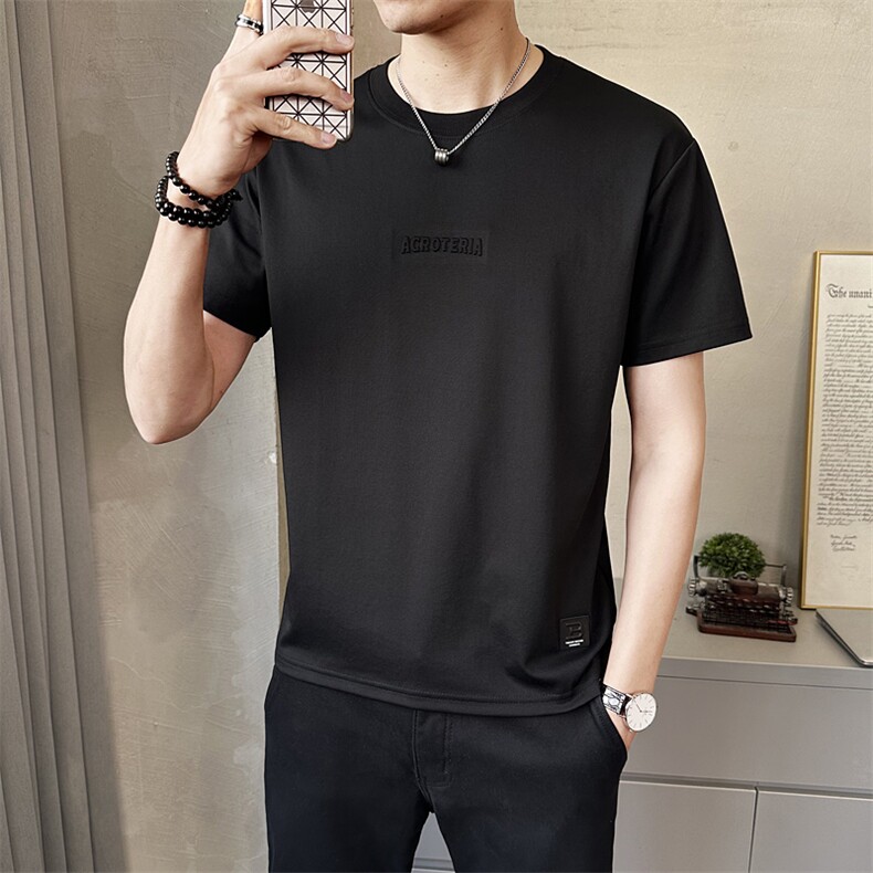夏季时尚男士短袖T恤休闲钢印圆领半袖百搭上衣T95505-P38,男装T恤,电商A237