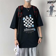 夏季潮牌男士短袖t恤男潮流上衣情侣半袖体恤衫棋盘RT19P28图片