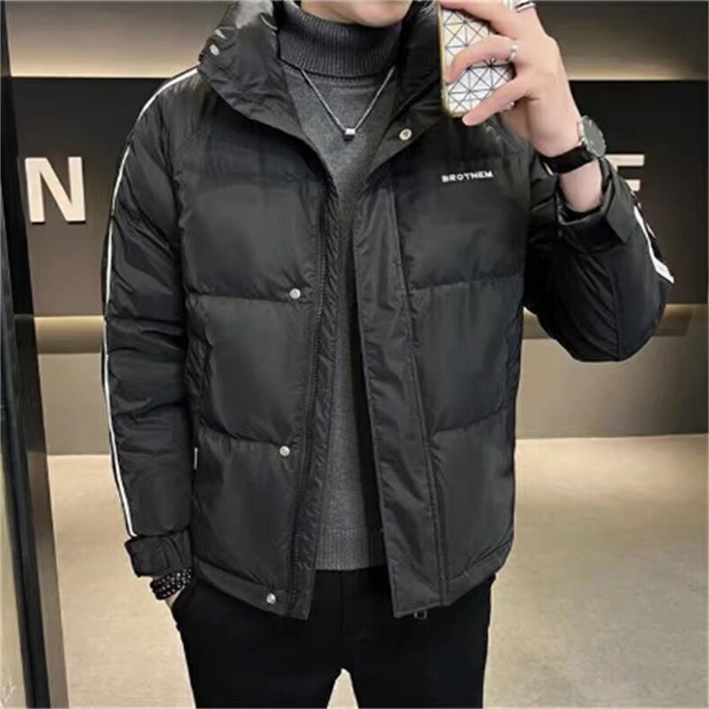 (网图)印花加厚白鸭绒羽绒服短款保暖时尚防寒313B-YJ8016-P90，男装羽绒服，星座313B