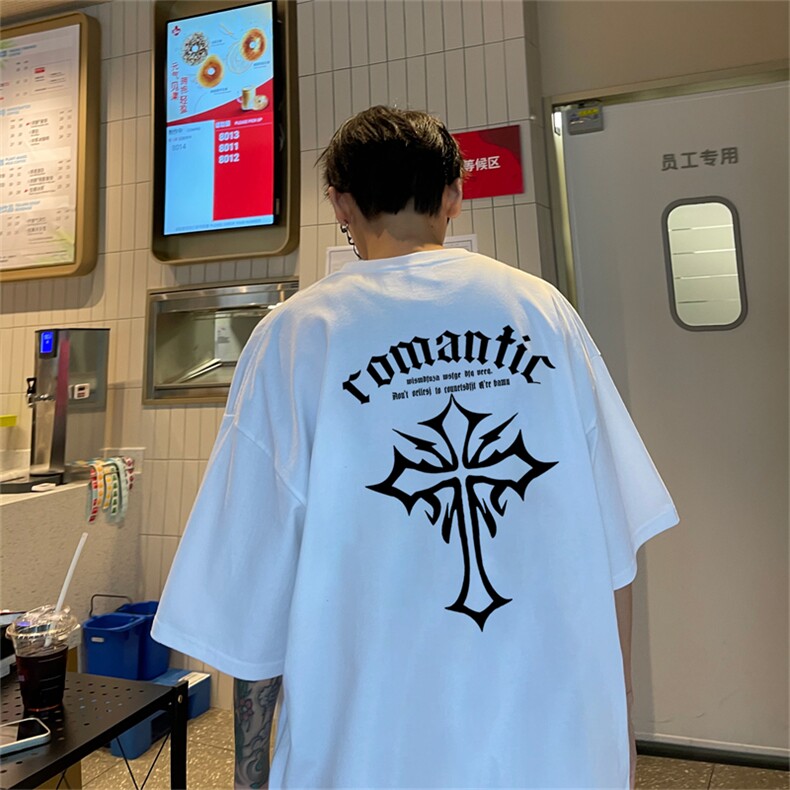 220g纯棉美式夏季短袖t恤男DT404-特批19控38,男装T恤,电商B370