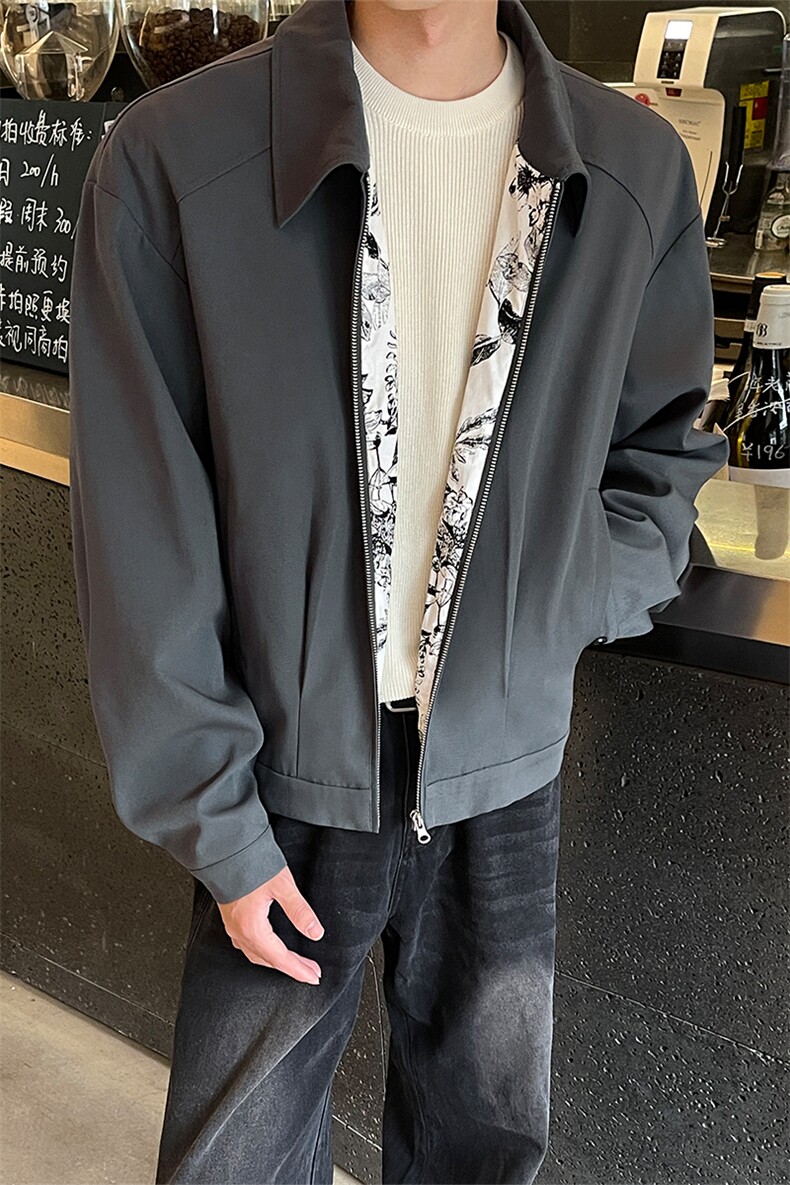 秋季新款夹克5Q1093-TP80128cleanfit短款潮牌美式拉链翻领,男装夹克,电商A102
