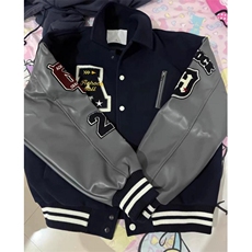 美式复古棒球服男女秋冬潮牌2024情侣夹克外套加棉款P88JK608，男装夹克，星座1116A（原606A-3）