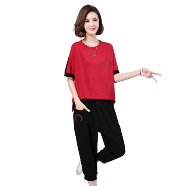 2021年夏季新款时尚百搭潮流气质印花短款套装,女装套装/套裙,叶笙衣