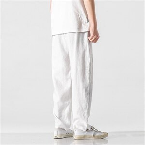 亚麻裤男纯色百搭潮流束脚裤A221/K318图片