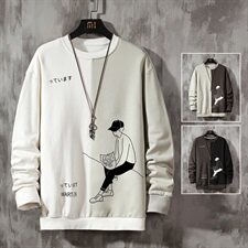 2021春装新款潮流宽松卫衣韩版帅气打底上衣服男装DS982T，男装卫衣，电商A102