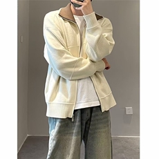 新款针织开衫拉链外套男肌理感宽松休闲夹克513AKS2575P57，男装夹克，星座513A