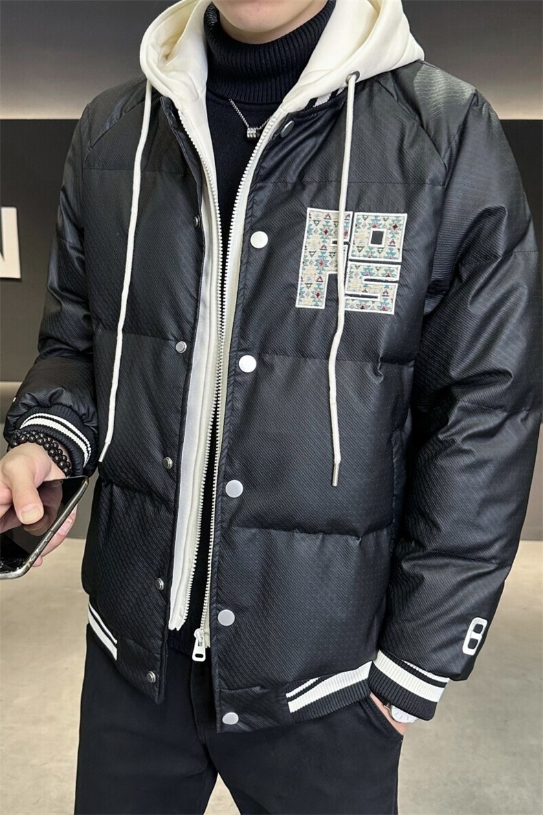 2025新款男士羽绒服冬季连帽假两件外套B240-YR8069-P215微阔版,男装羽绒服,电商B240