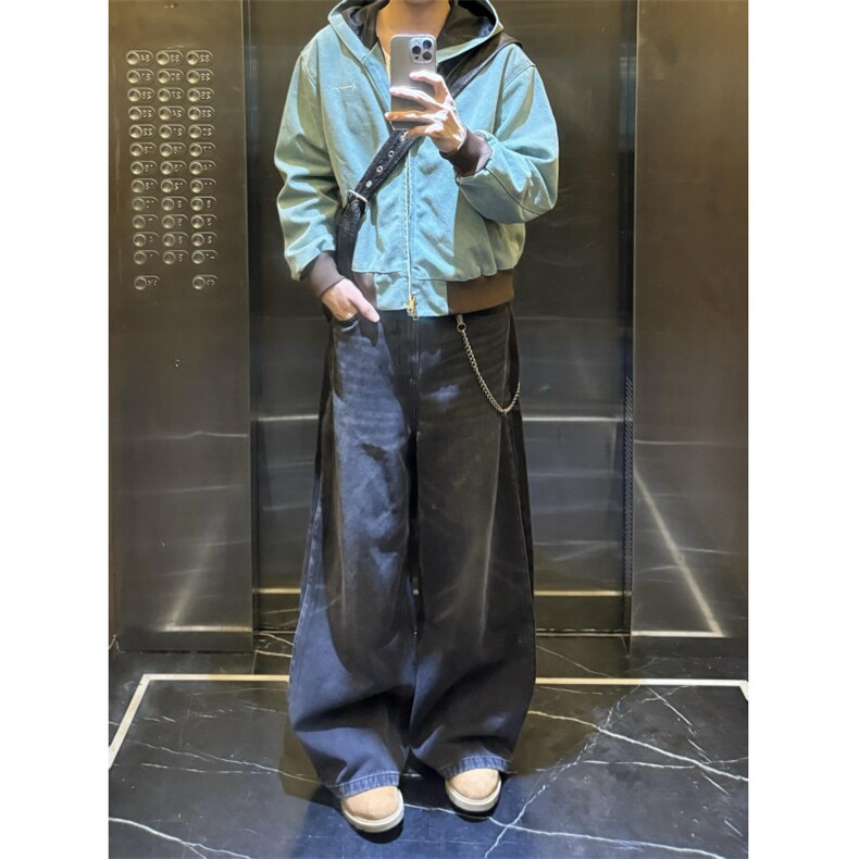 【有货】湖水绿Boxy短款连帽外套男春秋美式帆布夹克Y166CC-特P63,男装夹克,星座1007（原301D）
