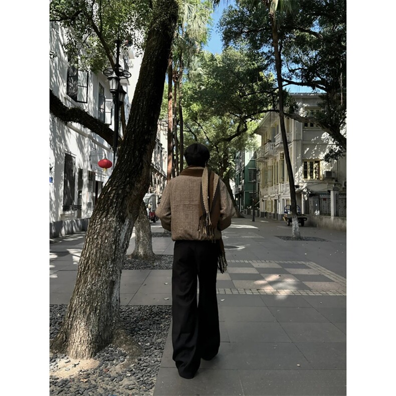 【现货】威尔士亲王千鸟格哈灵顿设计感夹克 JK001 特P100加绒110图片