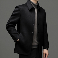 中青年男士翻领冬季新款时尚休闲双面尼外套XL-AL--W2321-P230，男装毛呢大衣，钱塘6003（原4033）