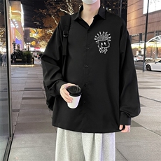 复古衬衫男宽松春秋休闲百搭外套潮男，男装衬衫，星座716-3
