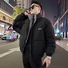 AY107/P118控158秋冬季社会小伙百搭拼接假两件保暖棉衣男图首，男装棉衣，星座305B-1