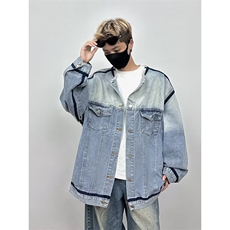 牛仔外套秋季设计感夹克宽松显瘦上衣潮2567P67，男装工装外套，星座410-2