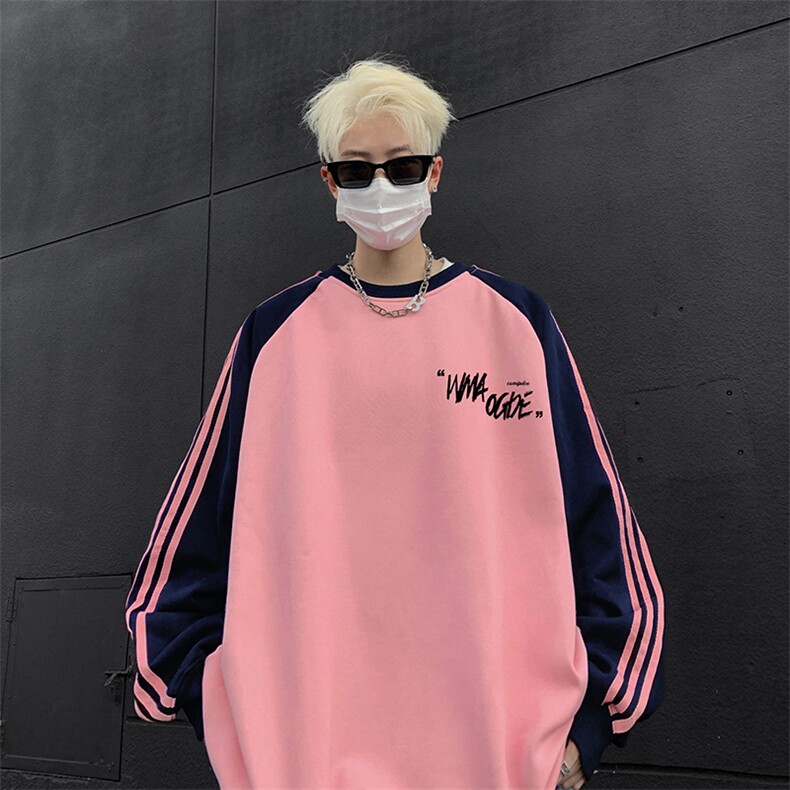 抖音得物供货提供视频秋冬重磅美式宽松织带圆领卫衣0754,男装卫衣,电商A486