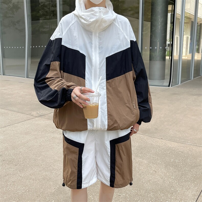 夏季连帽夹克衫防晒服套装运动风时尚防晒衣男XZ514-2-1612-P98,男装防晒衣,星座514-2(原B239)