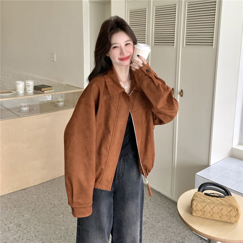 现货新款麂皮绒外套26164P150K238,女装短外套,2D035