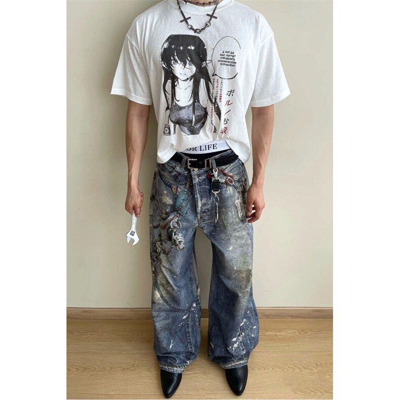 【套图4】903-AK91-特P70【98】S-3XL印花牛仔裤！4,男装牛仔裤,星座903