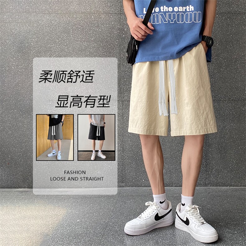 柔顺舒适五分裤卡其色显瘦多色可选质感纯棉短裤DK652-特批28，男装牛仔裤，星座718-1