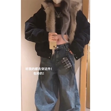 现货高品质美式高街冬季重磅硬挺短款座山雕毛领棉衣男女加厚外套，男装棉衣，电商A486-1