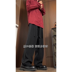 春季新款垂坠感休闲西裤宽松百搭长裤A061-AX00563-P50，男装休闲裤，电商A061
