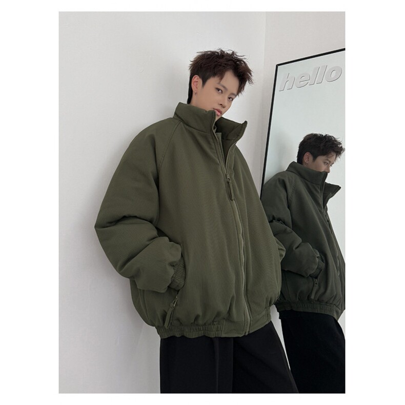 现货立领棉衣男士美式复古加厚外套潮牌工装棉服M056-P76图片