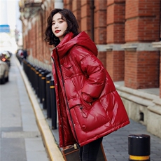 白鸭绒中长款羽绒服女2025冬季韩版小个子加厚连帽外套，女装羽绒服，鑫源服饰
