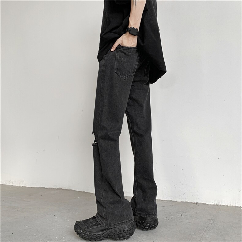破洞牛仔裤男款夏季薄款美式高街vibe宽松休闲长裤N01651-P40,男装牛仔裤,星座308B-1